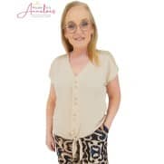 S Batida Blouse 2486 KM vhals strik kant Cream S Batida Blouse 2486 KM vhals strik kant Cream